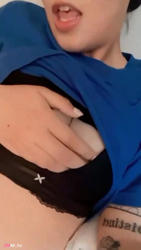 Short hair, sweet self-massaging nice boobs